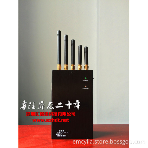 Handheld Portable (Built-in Battery) Cellphone & WiFi Bluetooth & GPS Signal Jammer